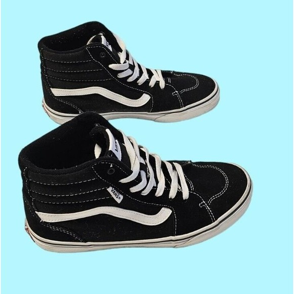 Vans Fillmore Hi Top  Youth Boys size 6  Shoes Black White Suede Casual Sneakers - Picture 1 of 14